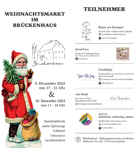 Weihnachtsmarkt im Brückenhaus Ludwigsburg